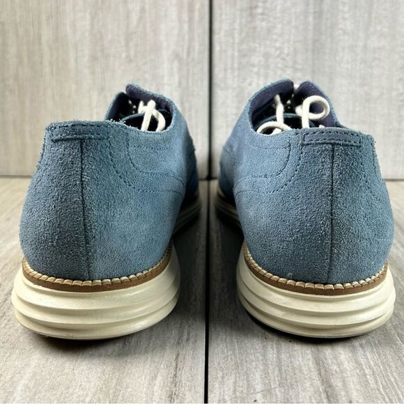 Cole Haan Original Grand Wingtip Blue Suede Oxford Dress Sneaker Mens Size 12 - Picture 8 of 10